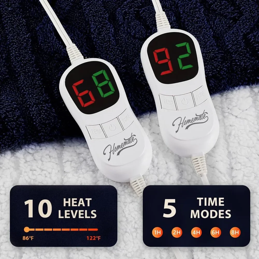 Electric Heated - Bed Blankets Throw 10 Heating Levels